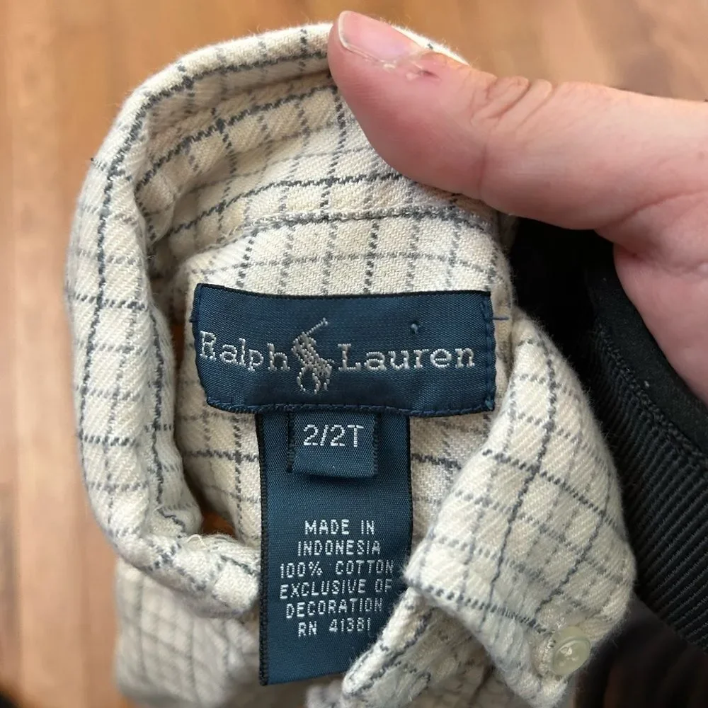Toddler Boys Vintage Ralph Lauren Flannel Dress Shirt